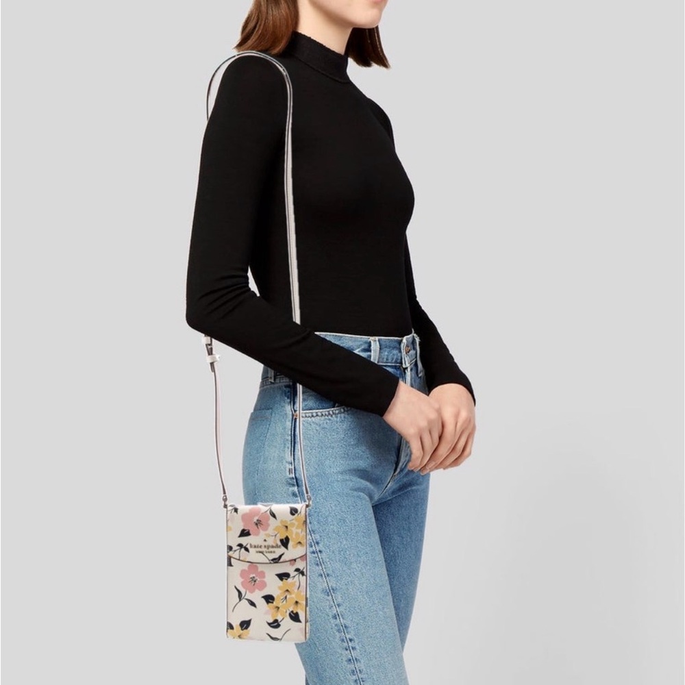 Kate Spade Floral Crossbody Bag - Cream, Pink, Yellow, Black - Picture 2 of 8